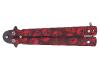 Couteau papillon métal tête de mort rouge lame 10 cm 