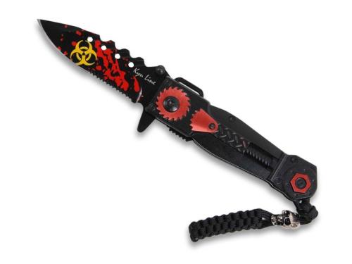 Couteau pliant Zombies Blood Rouge / Noir lame 8cm